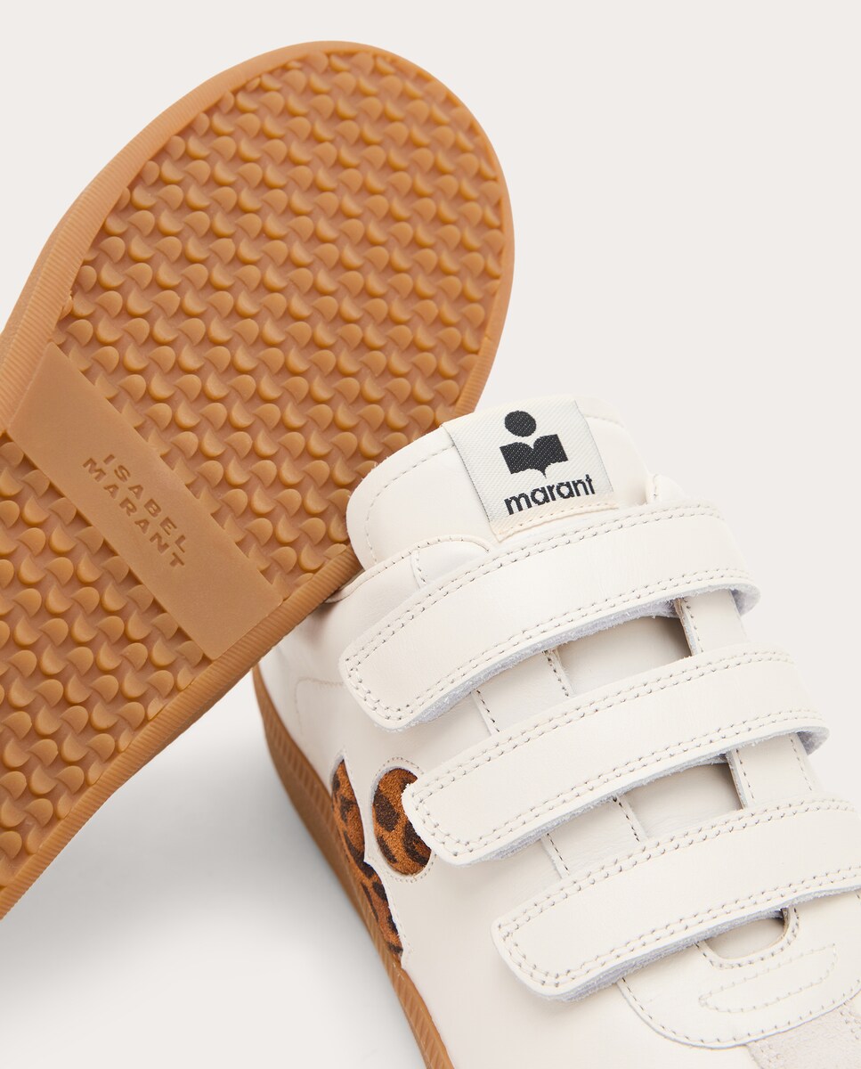 Zapatillas Beth de piel Beige-5