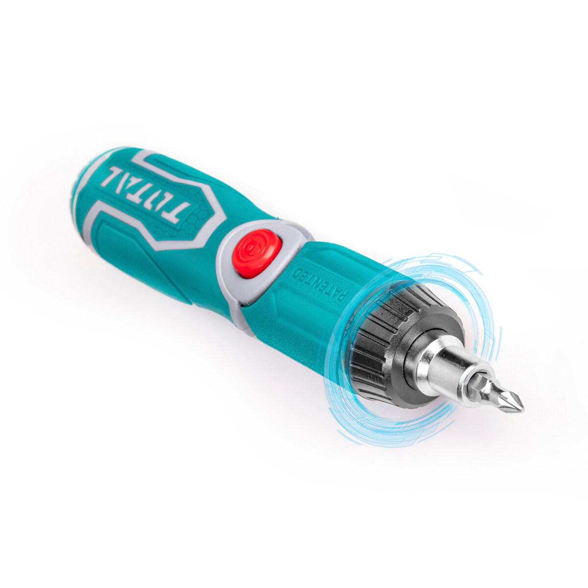 Chave de Fendas de Roquete Articulável + 12 Pontas Turquesa-2