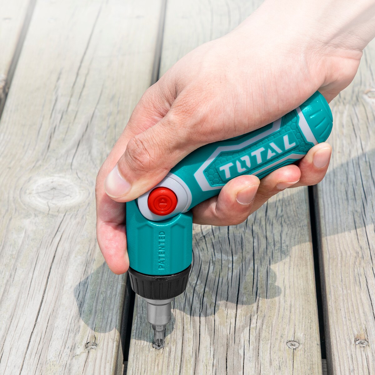 Chave de Fendas de Roquete Articulável + 12 Pontas Turquesa-5