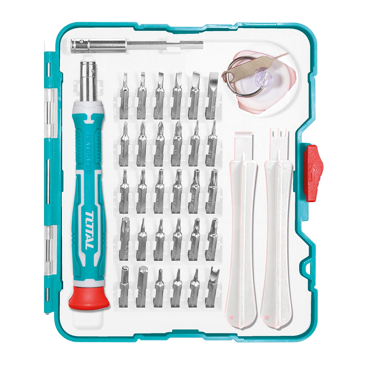 Total – Juego Destornillador de Precisión + Puntas 30 Pzs.