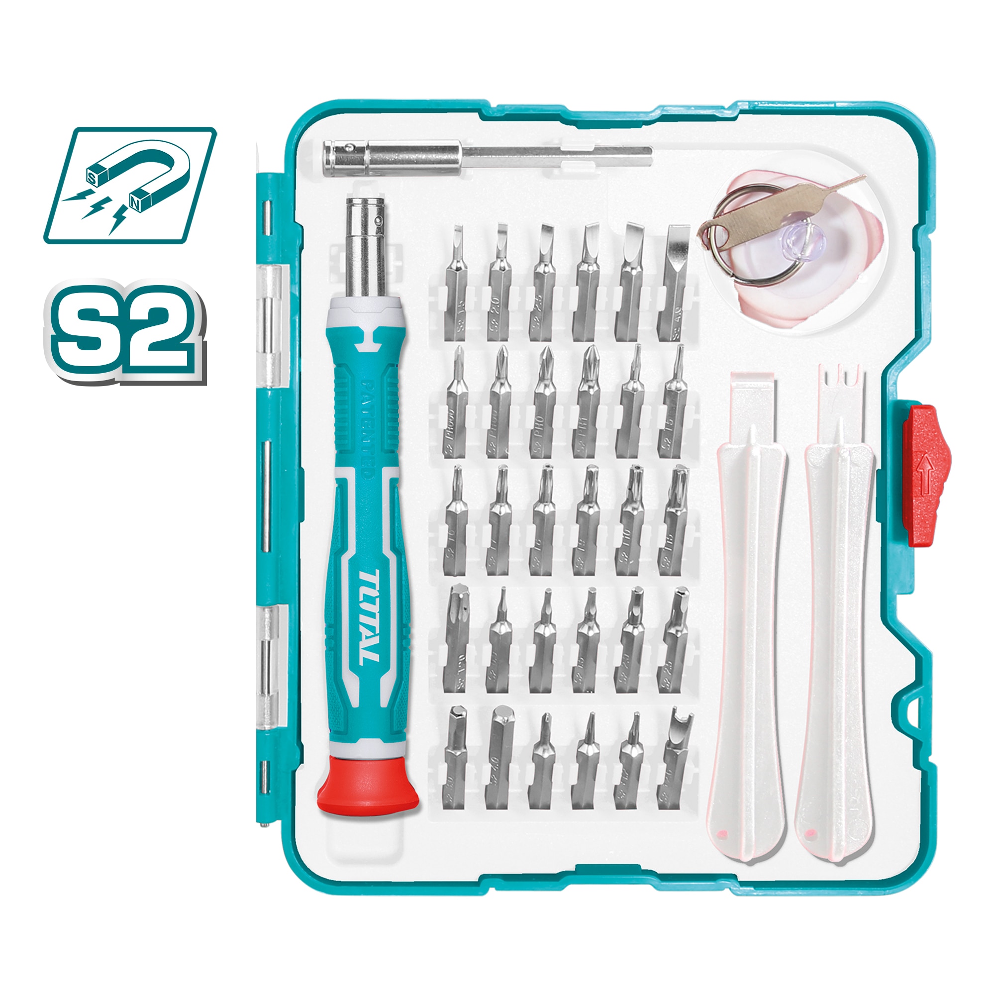 Juego Destornillador de Precisión + Puntas 30 Pzs Turquesa-6