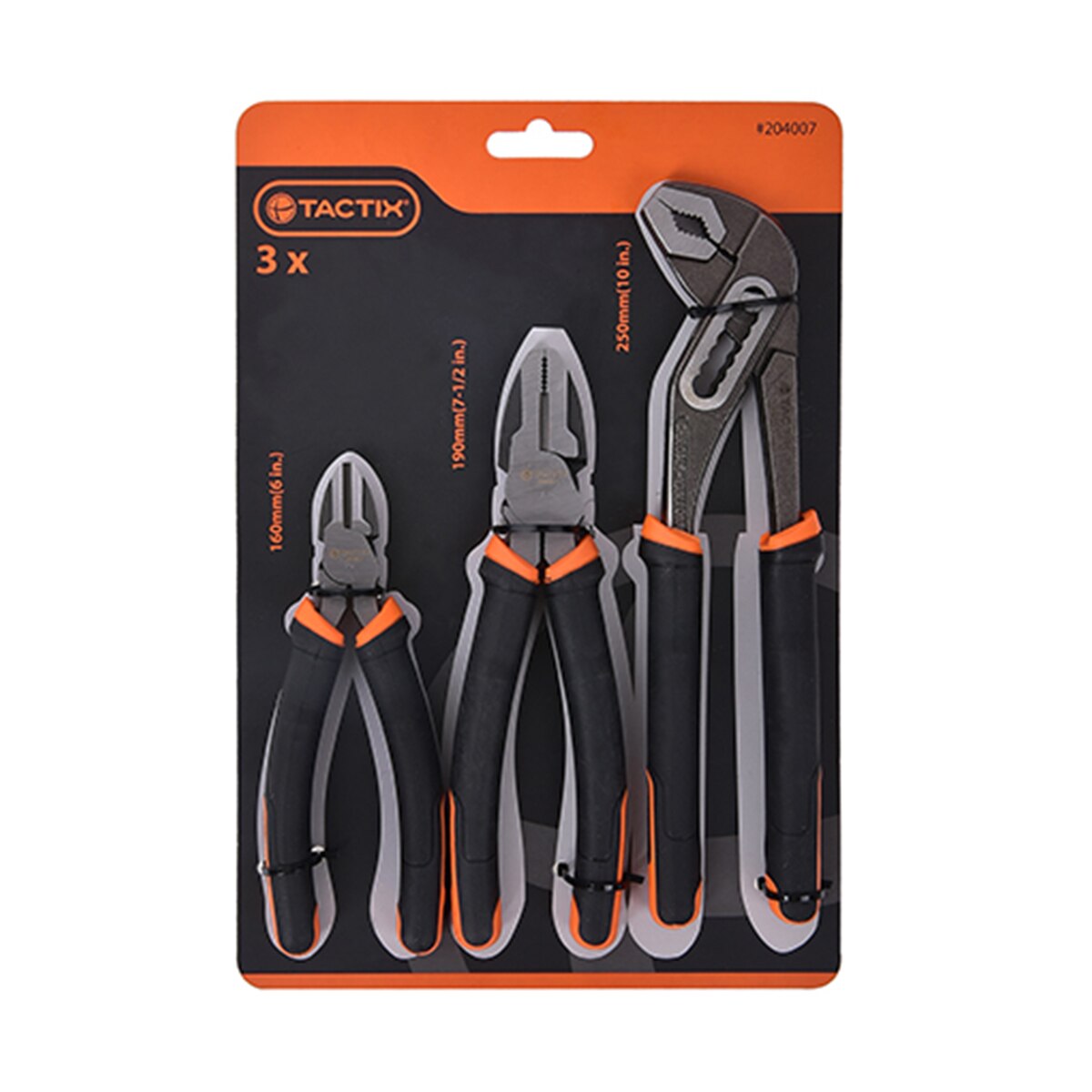 Conjunto de 3 Alicates Universais Preto / Laranja-2