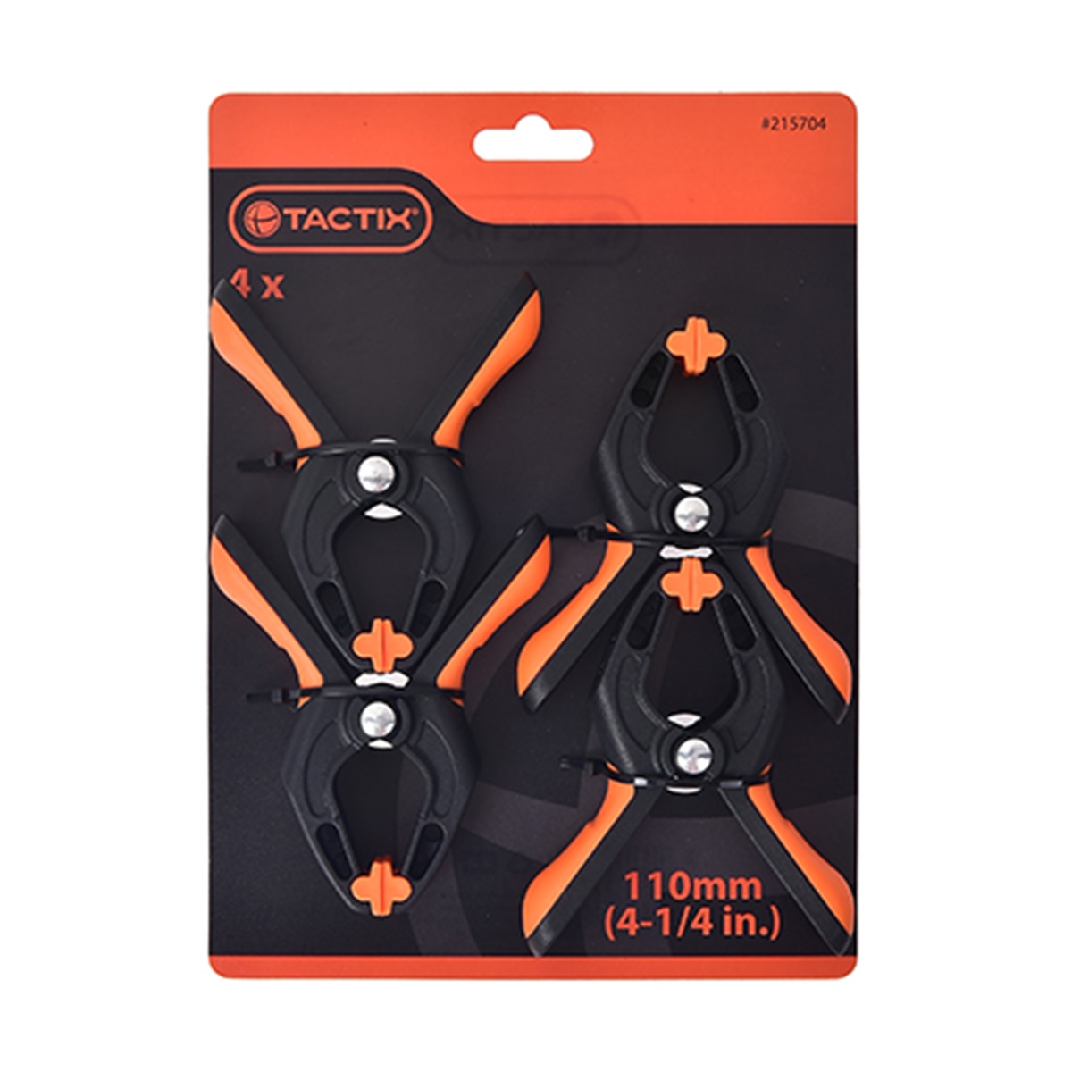 Juego 4 Pinzas de Nylon 110 mm Naranja / Negro-2