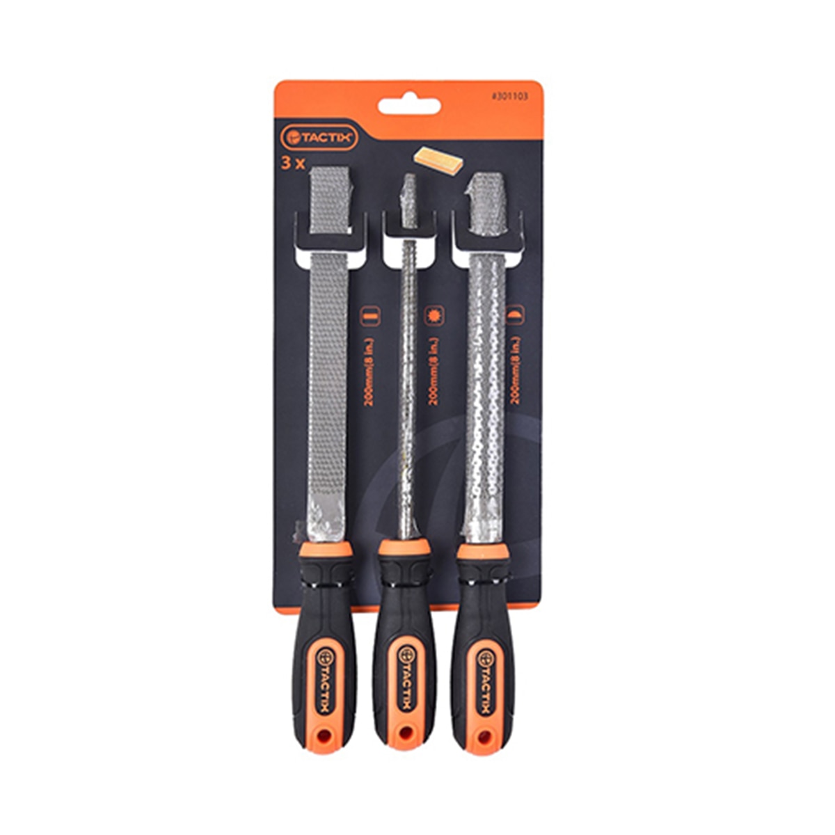 Juego 3 Limas para Madera Naranja / Negro-2