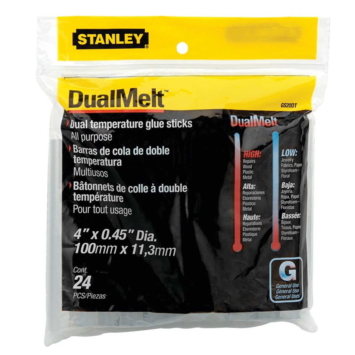 Stanley – Barras Cola Termofusible Dual Melt 24 uds.
