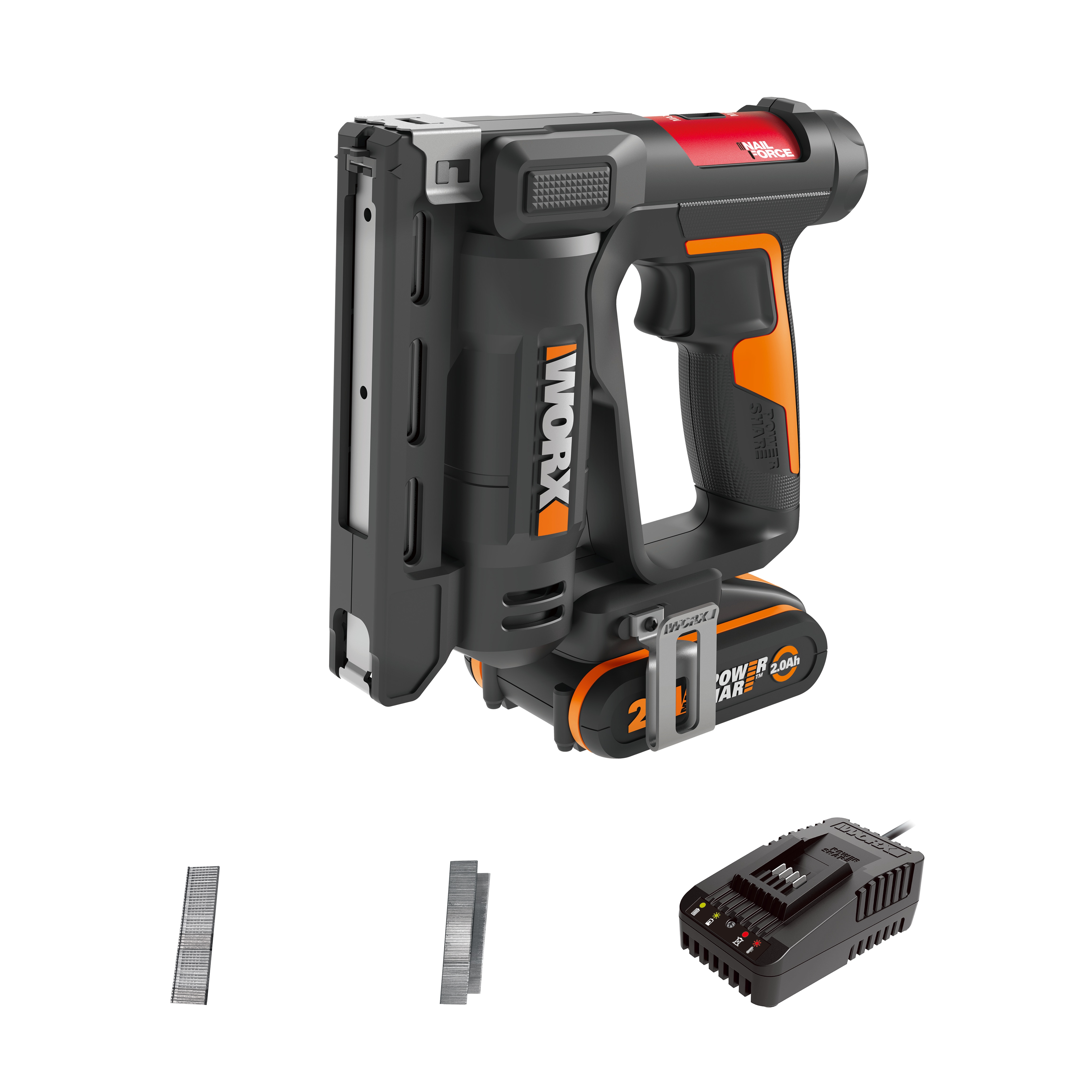 Grapadora Clavadora a Batería 20 V Negro / Naranja-1