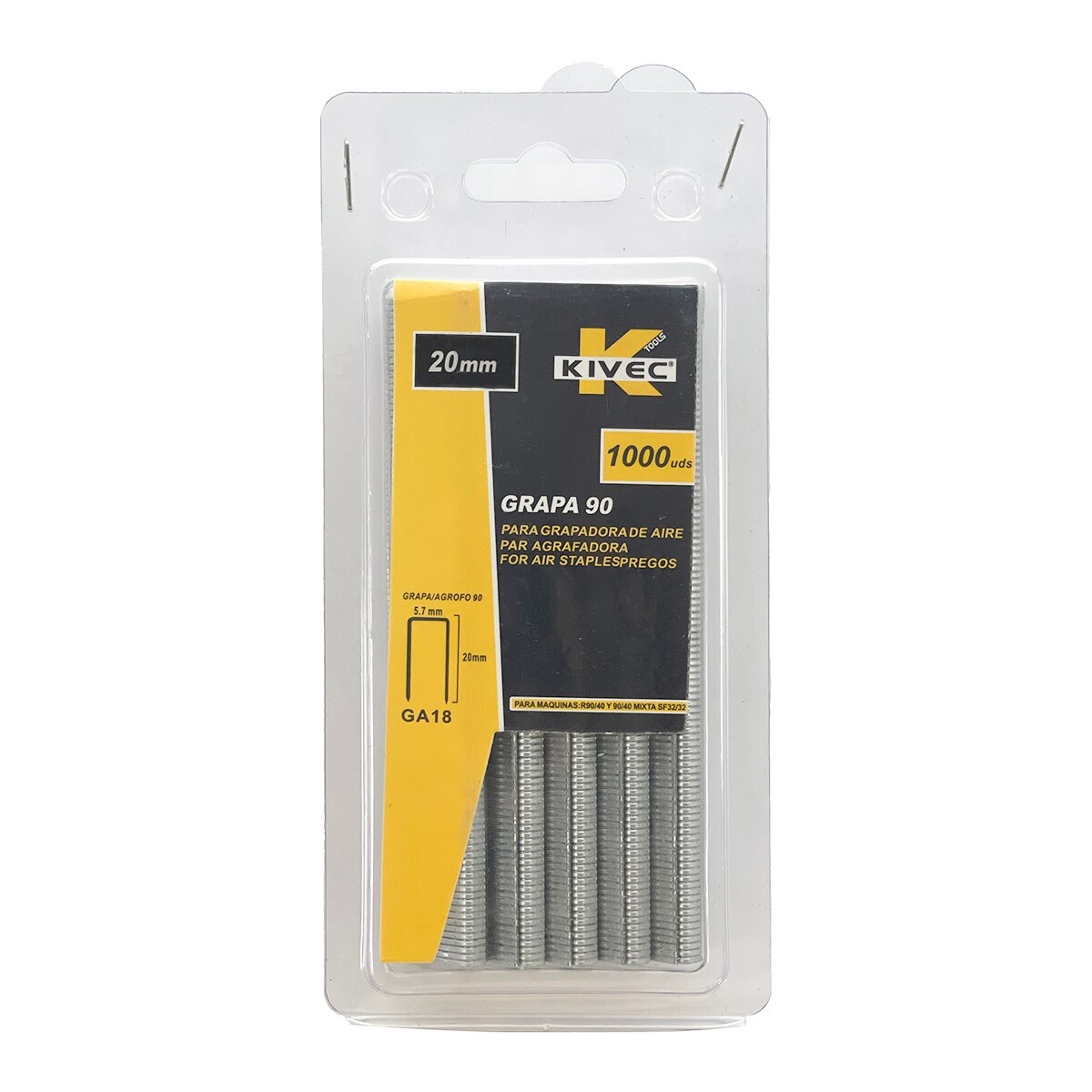 CEVIK PRO – Grapas 20 mm para Grapadora de Aire – 1.000 Uds.