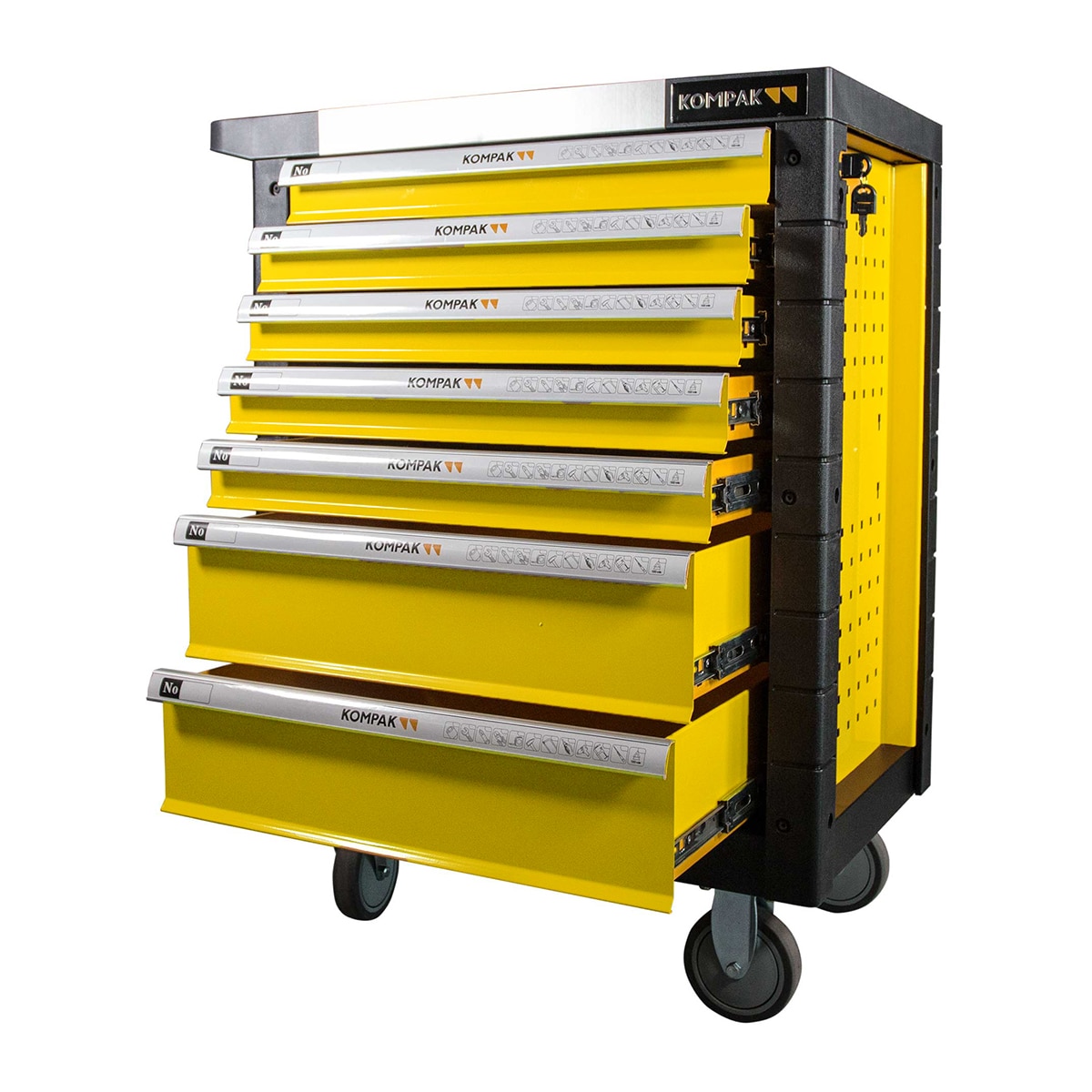 Carro Taller Transportable con 173 Herramientas LZ02 Amarillo / Negro-2