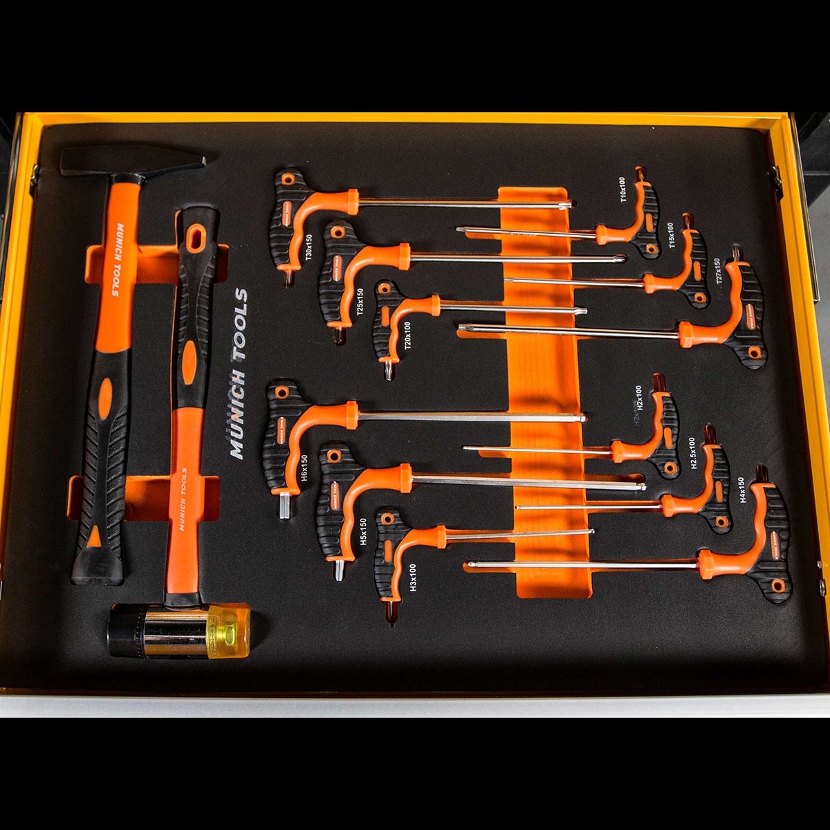 Carro Taller Transportable con 173 Herramientas LZ02 Amarillo / Negro-12