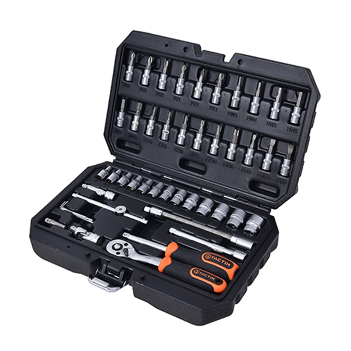 TACTIX – Maletín de Llaves de Vaso + Accesorios con 46 Pzs.