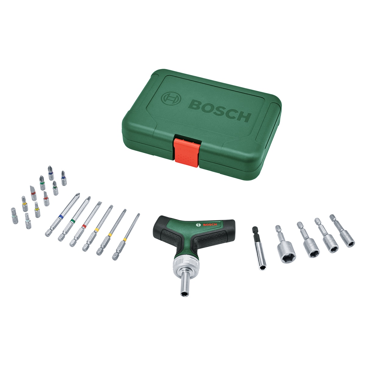 Set Destornillador Carraca + Puntas 22 Pzs Verde / Negro-3