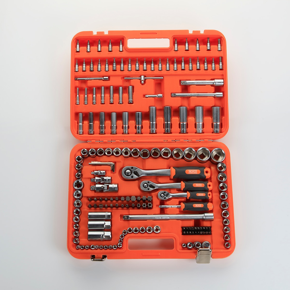 Juego De Llaves De Vaso De 1/2" + 3/8" + 1/4" 171 Piezas Alyco Orange Naranja-3