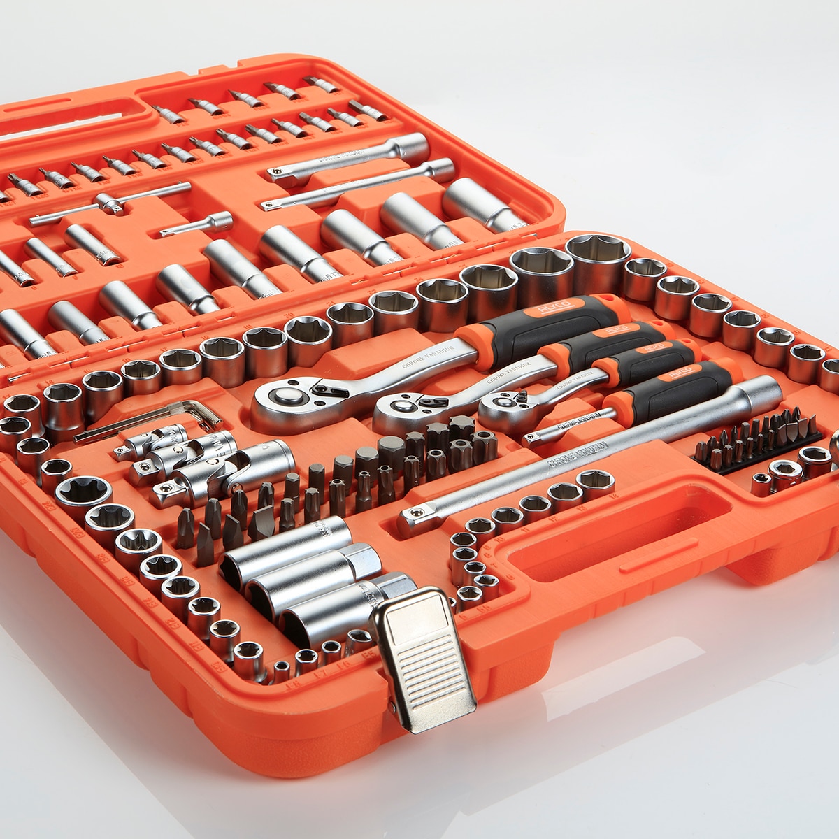 Juego De Llaves De Vaso De 1/2" + 3/8" + 1/4" 171 Piezas Alyco Orange Naranja-4