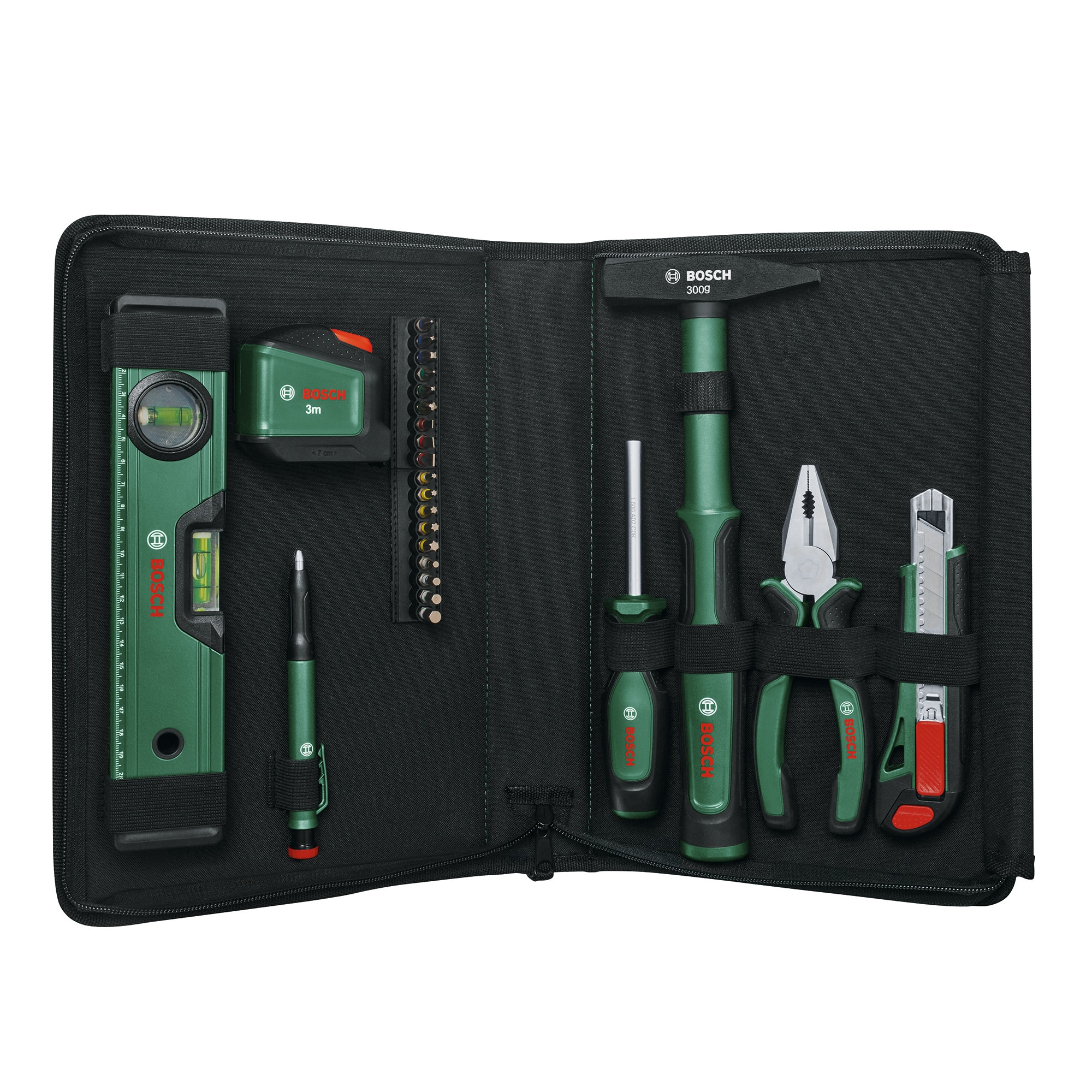 Set de herramientas de mano universal Bosch . Incluye 25. Verde-2