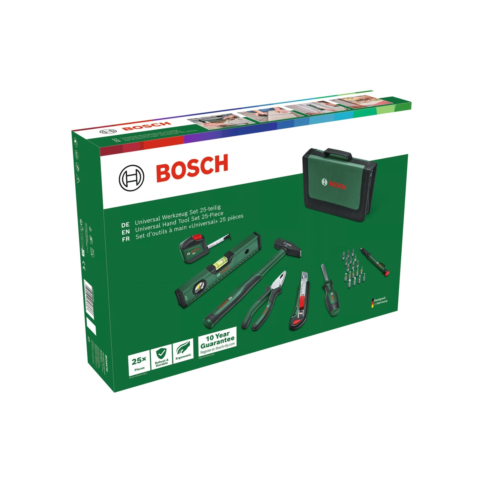 Conjunto de Ferramentas Manuais Universais. Inclui 25. Verde-4