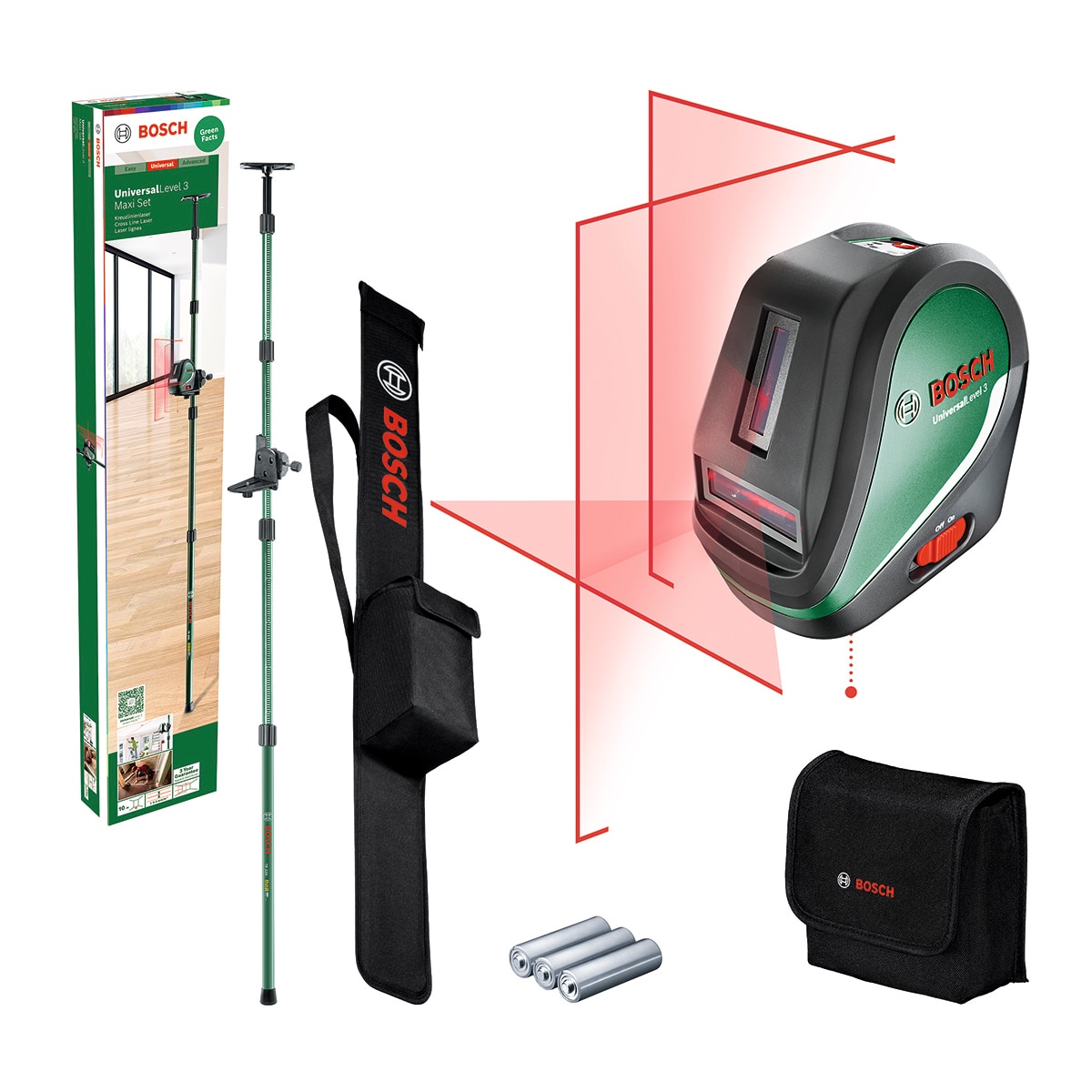 Nivel Láser UNIVERSAL3 + TP320 Verde / Negro-2