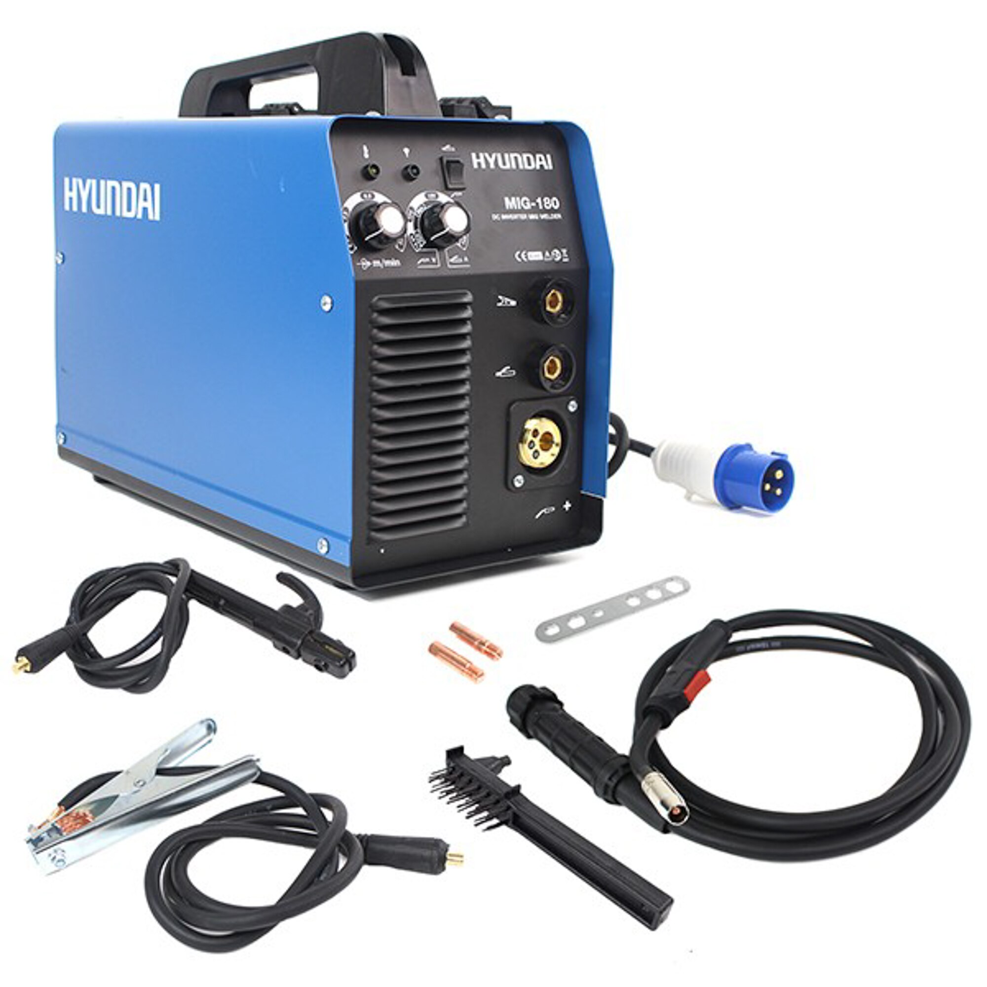 Soldador Inverter IGBT Multifunción MIG/MAG/MMA MIG-180 Azul / Negro-1
