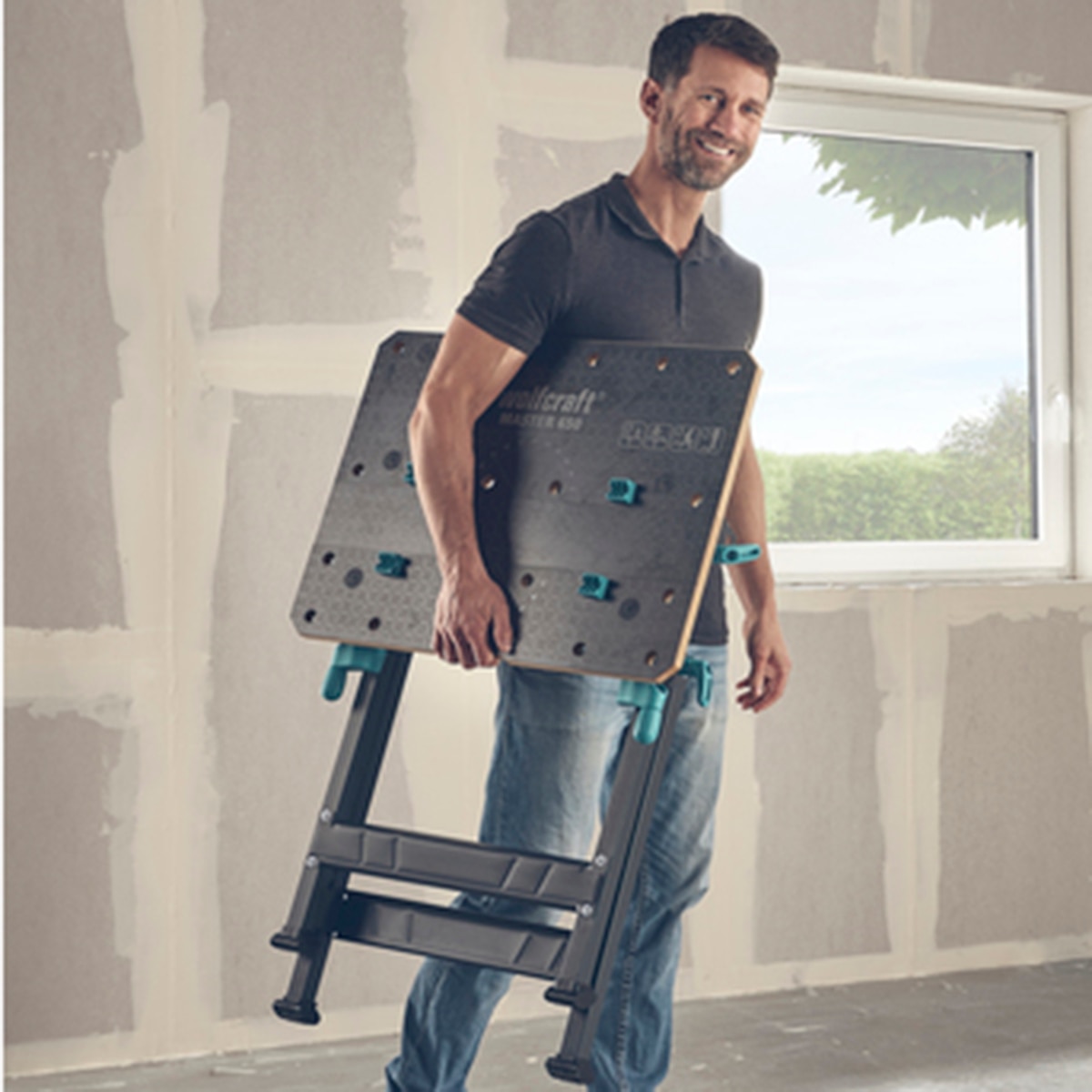 Banco plegable de trabajo y sujeción Master 650 Ergo Gris / Azul-19