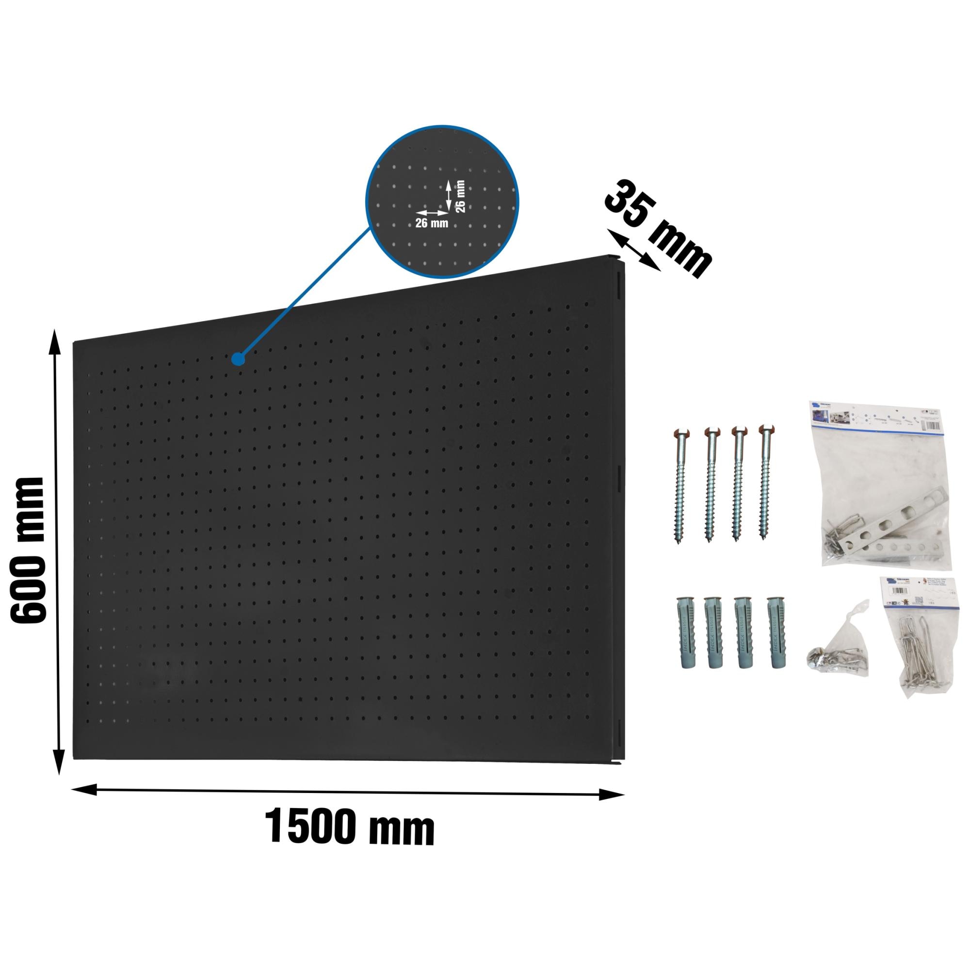 Panel Herramientas Panelclick 150 x 60 x 3,5 cm con 22 Ganchos Antracita-2