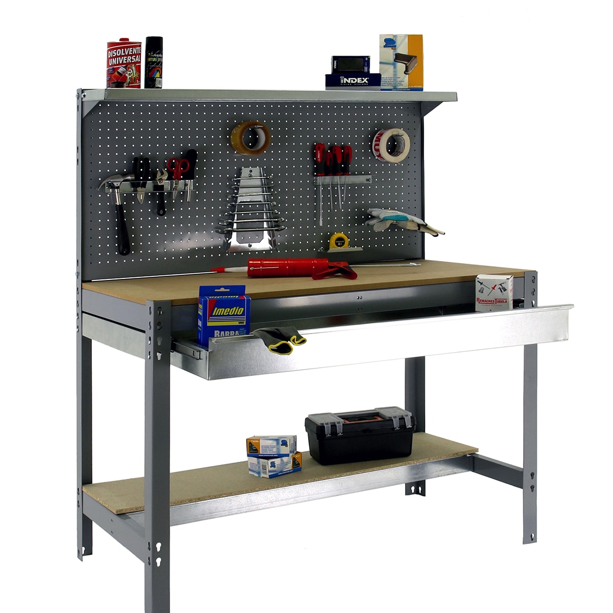 Bancada de Trabalho BT3 1500 com Gaveta - 151 x 144,5 x 61 cm Cinzento-2