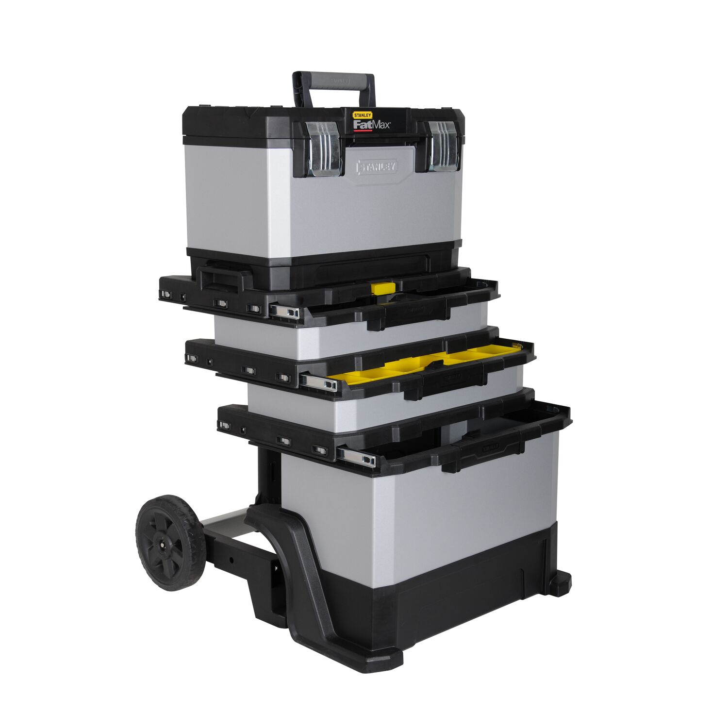 Taller Móvil Metálico FatMax Caja + 2 Cajones + Contenedor Negro / Plata-3