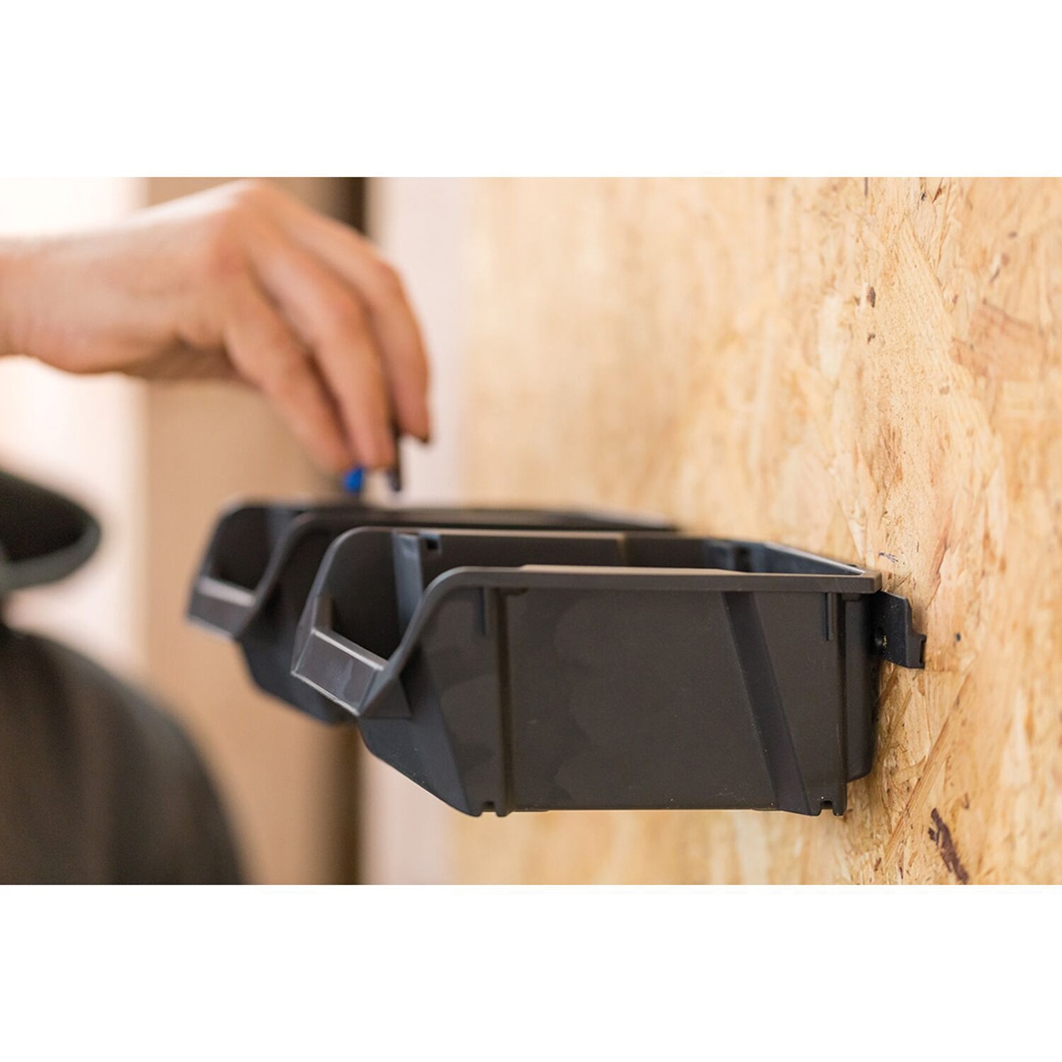 Pack 8 Gavetas con Soporte a Pared Negro-2