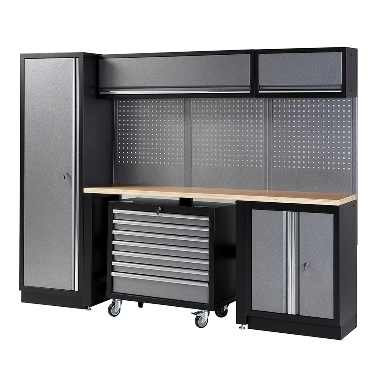 Alyco – Conjunto De Taller De 4 Módulos Con Carro Extraíble Y Superficie De Trabajo De Madera ALYCO.