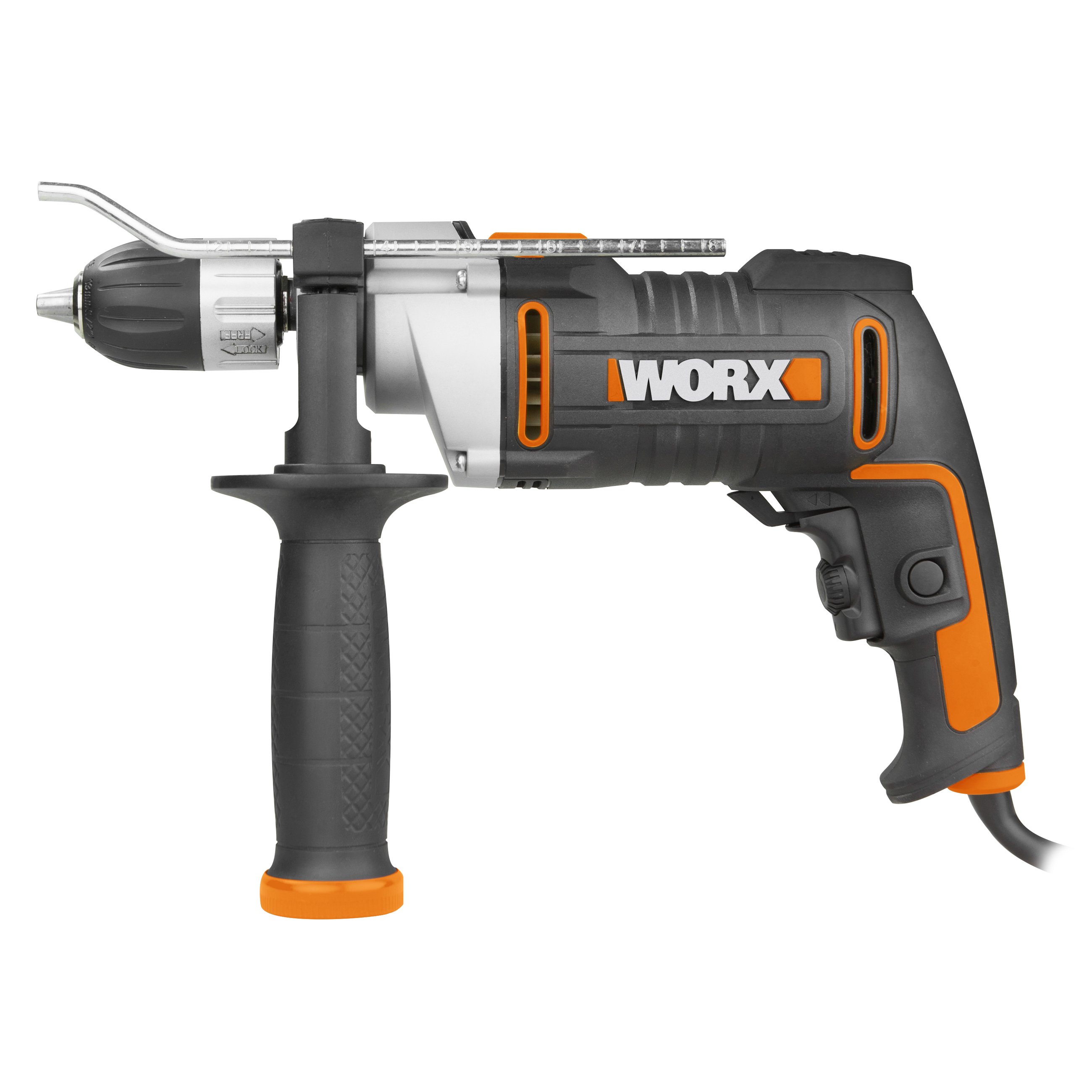 Taladro Percutor Eléctrico con cable a red 810 W WX318 Negro / Naranja-2