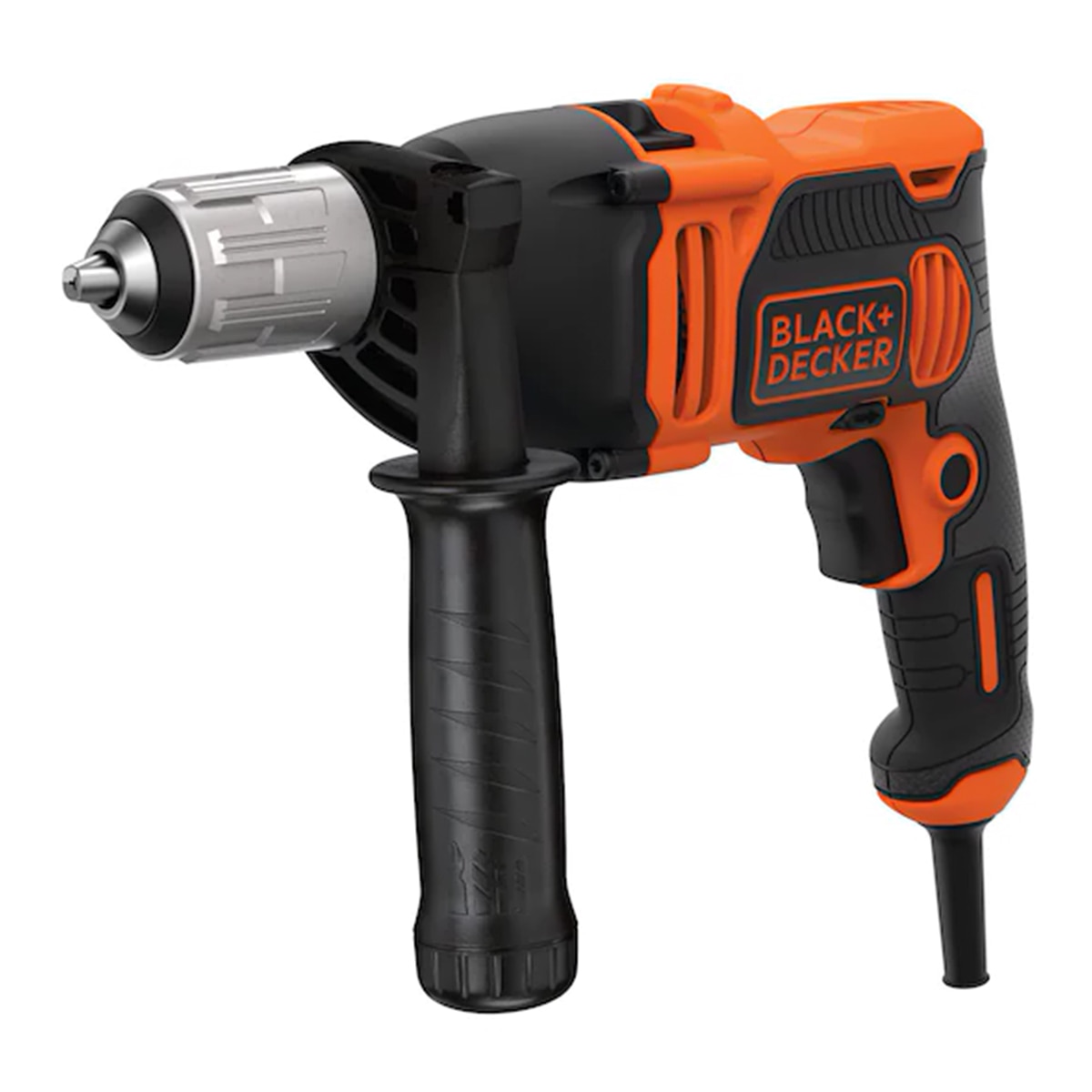 Taladro Percutor 850W BLACK + DECKER con 6 brocas, empuñadura lateral y maletín - BEH850K Naranja / Negro-3