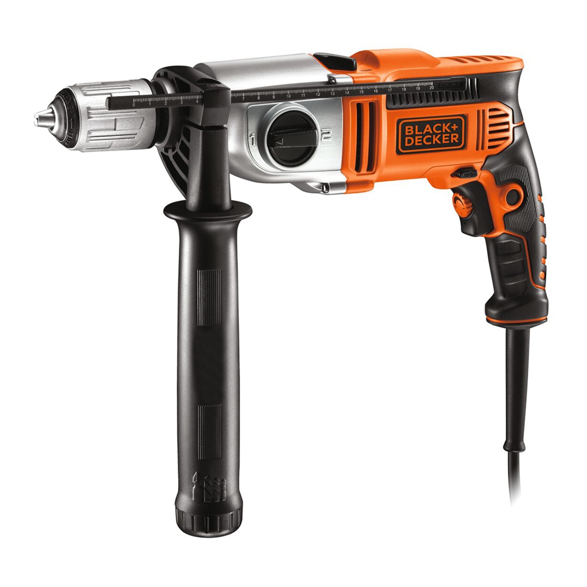 BLACK+DECKER – Taladro Percutor Eléctrico con cable a red 910W con Maletín.