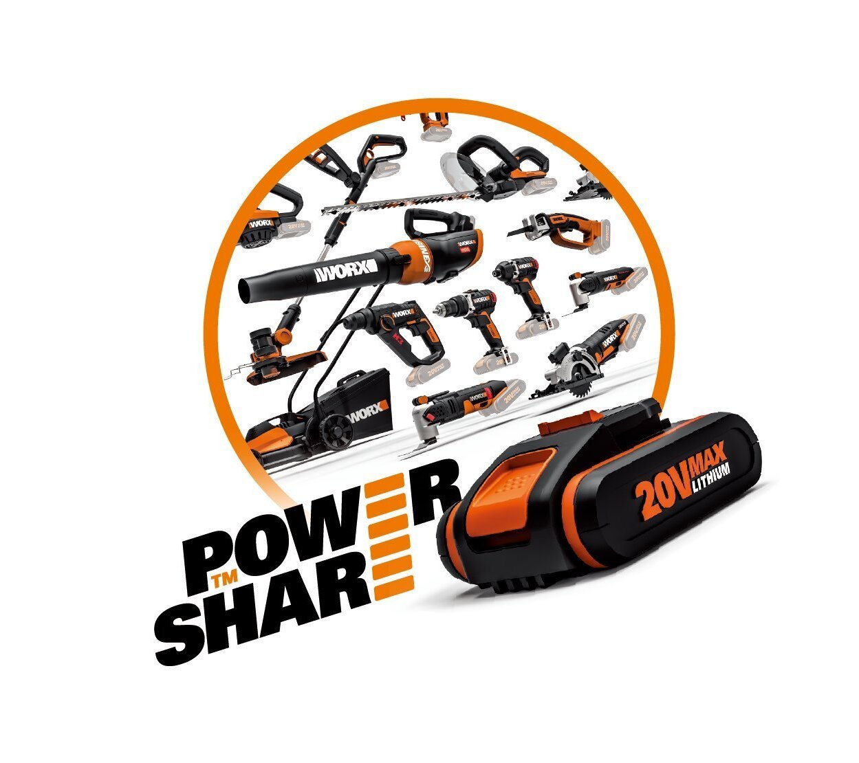 Taladro Percutor a Batería 20 V WX352 PowerShare 2 baterías + maletín 3