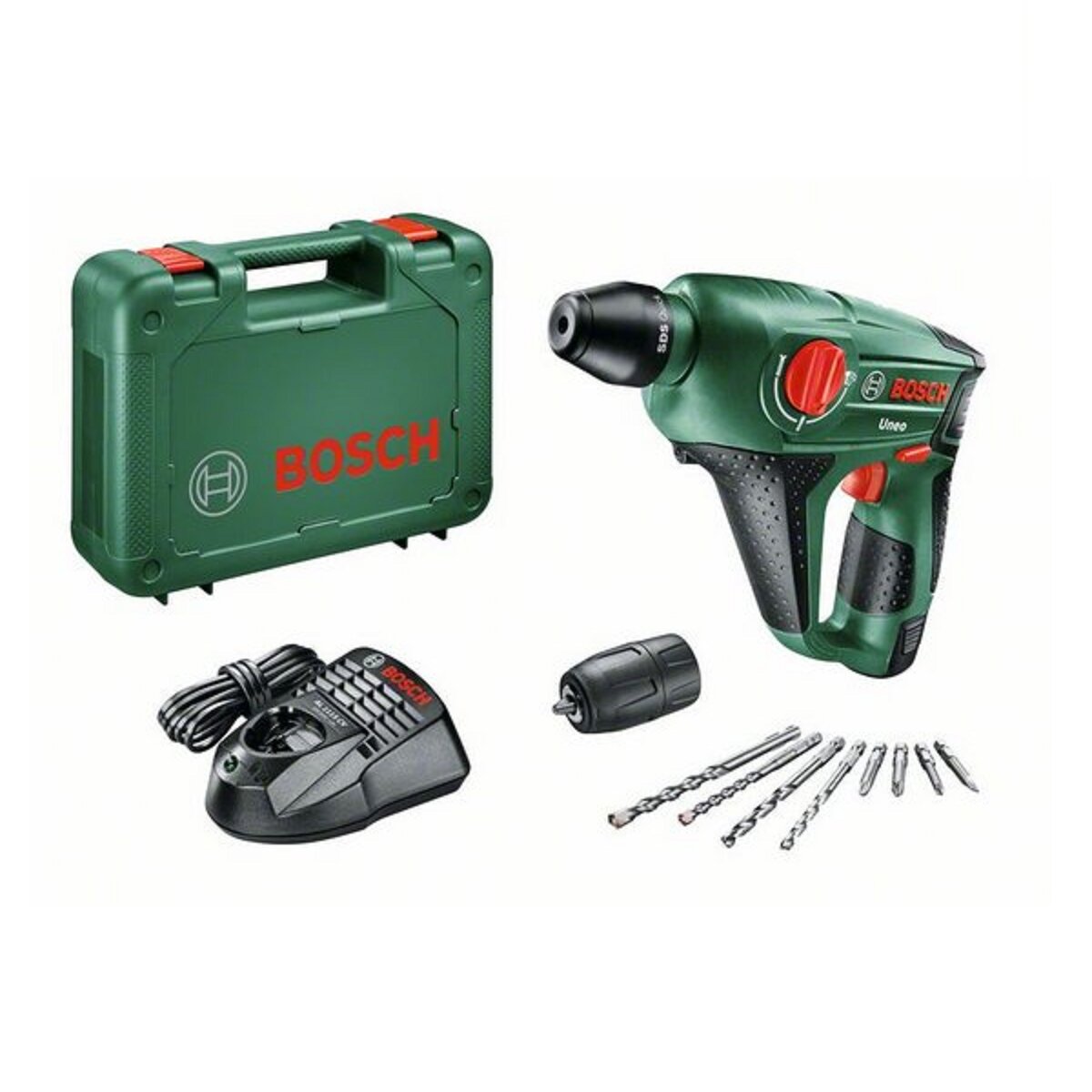 Taladro Atornillador Percutor a Batería 12 V Uneo Verde / Negro-3