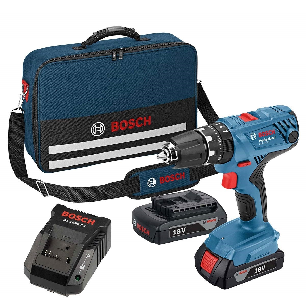 Taladro Atornillador a Batería 18 V BOSCH GSB 18V-21 2 baterías Azul / Negro-3
