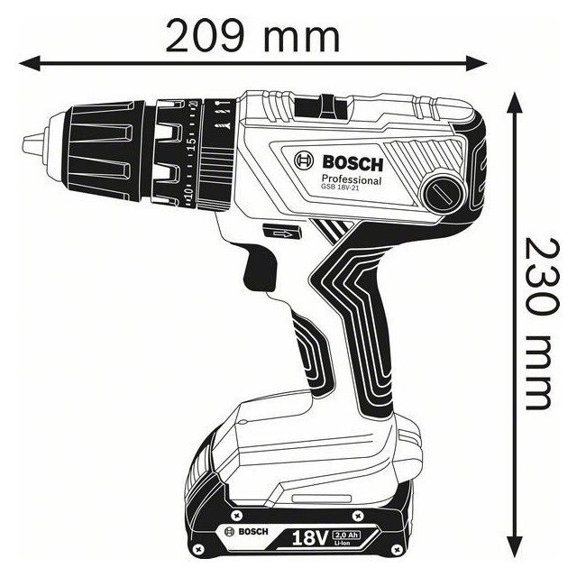 Taladro Atornillador a Batería 18 V BOSCH GSB 18V-21 2 baterías Azul / Negro-7