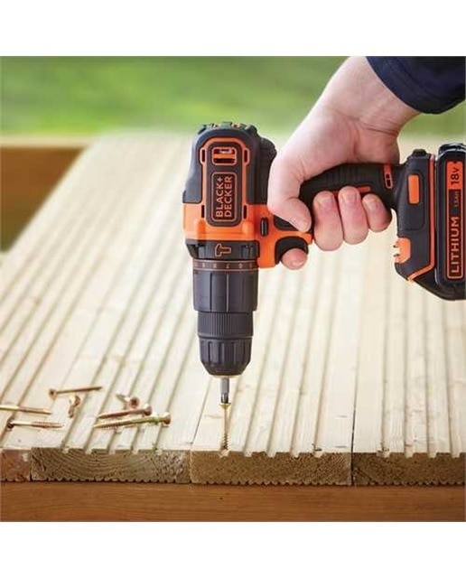 Taladro Percutor a Batería 18 V BDCHD18BAFC-QW 2 baterías + accesorios Naranja / Negro-8