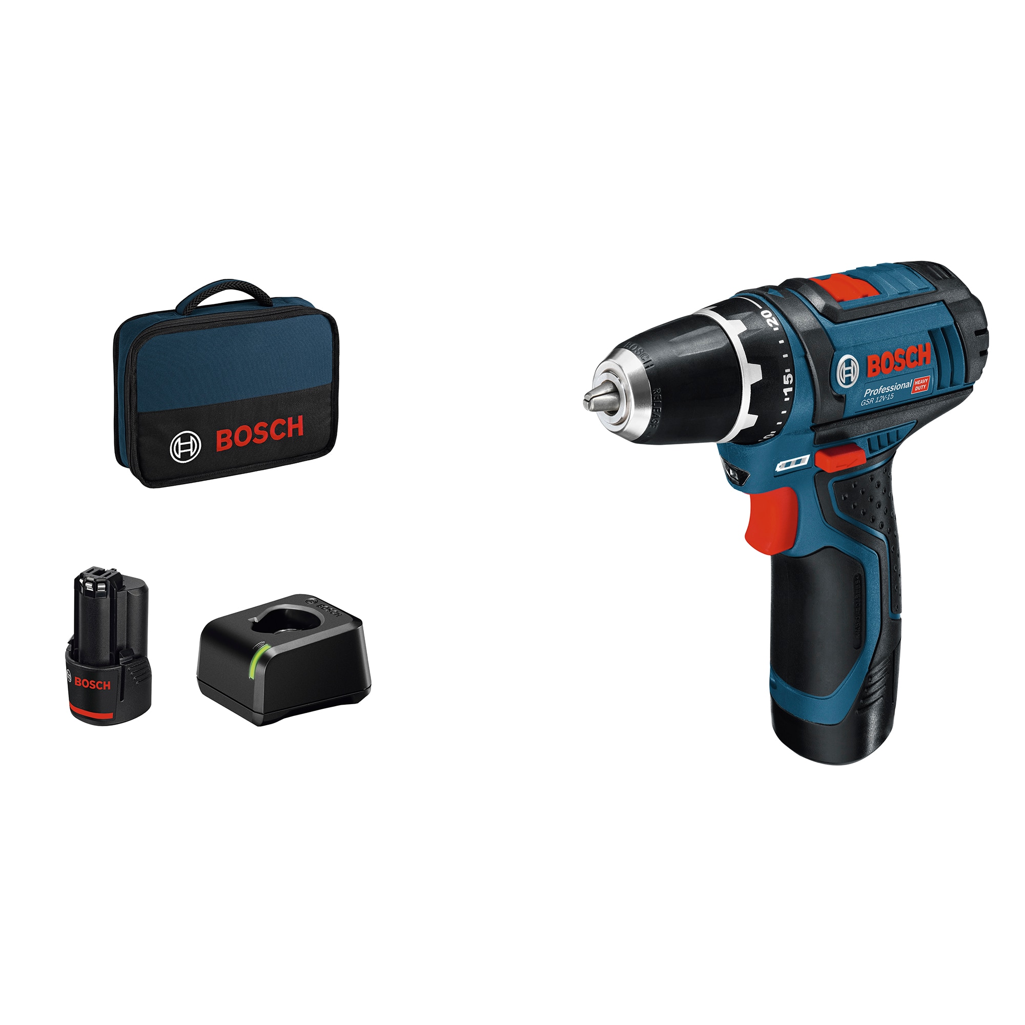 Taladro Atornillador a Batería 12 V BOSCH GSR 12V-15 060186810F Azul / Negro-2