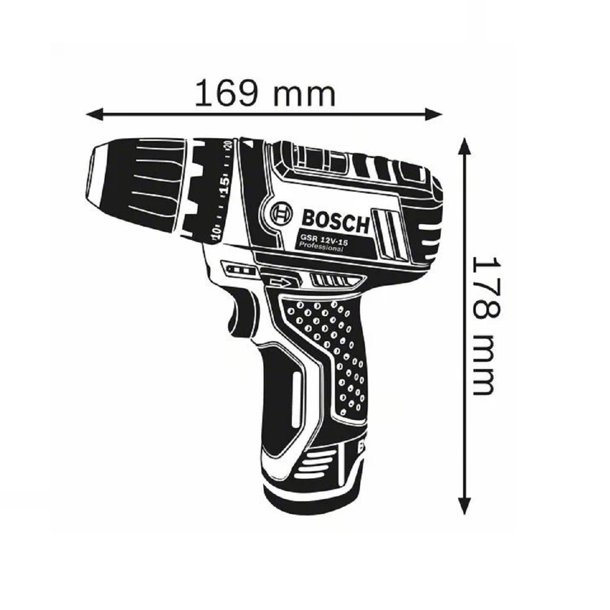 Taladro Atornillador a Batería 12 V BOSCH GSR 12V-15 060186810F Azul / Negro-9