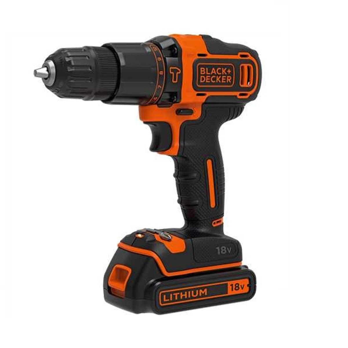 Taladro Percutor a Batería 18 V BDCHD18D2AB-QW 2 baterías + maletín + accesorios Naranja / Negro-2
