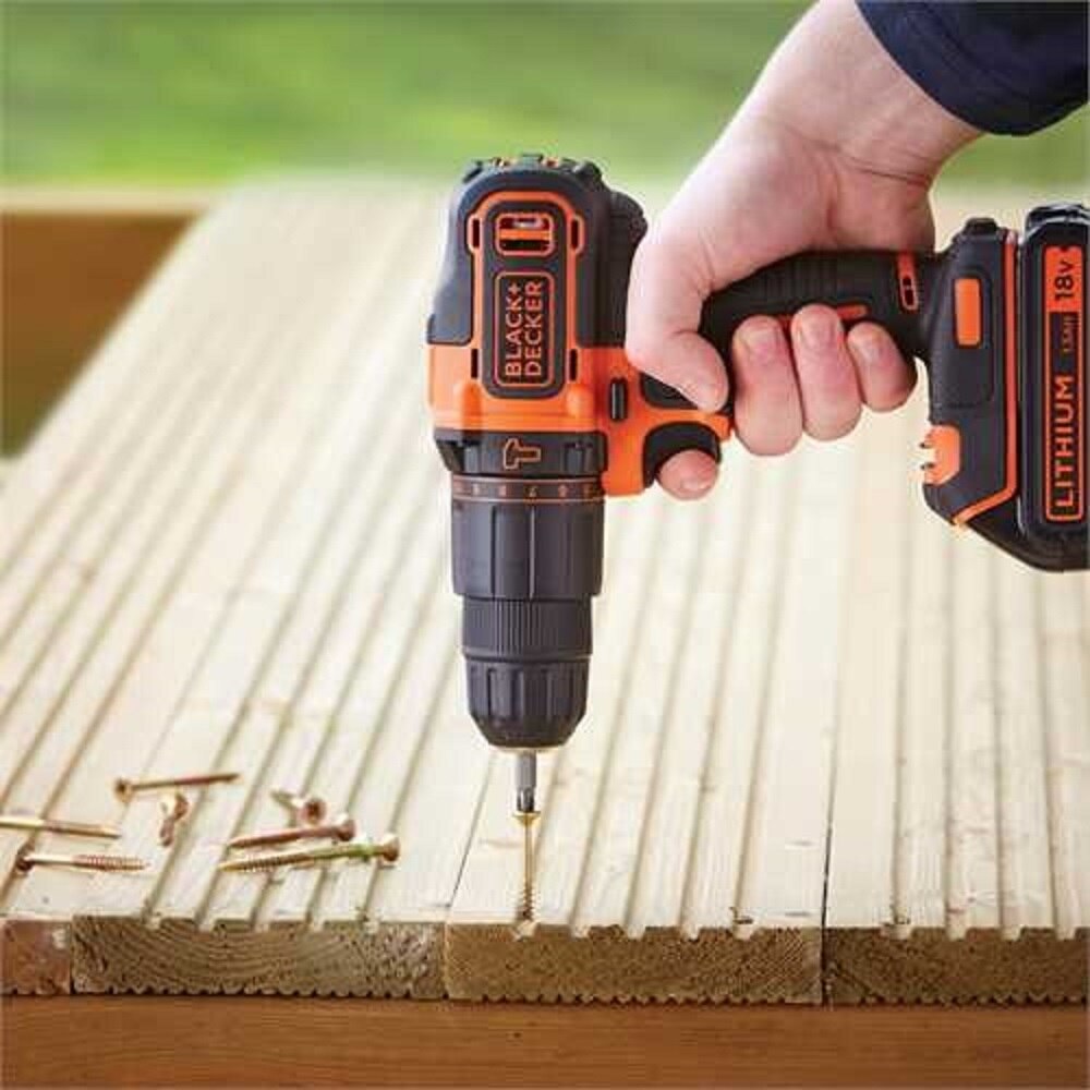 Taladro Percutor a Batería 18 V BDCHD18D2AB-QW 2 baterías + maletín + accesorios Naranja / Negro-5