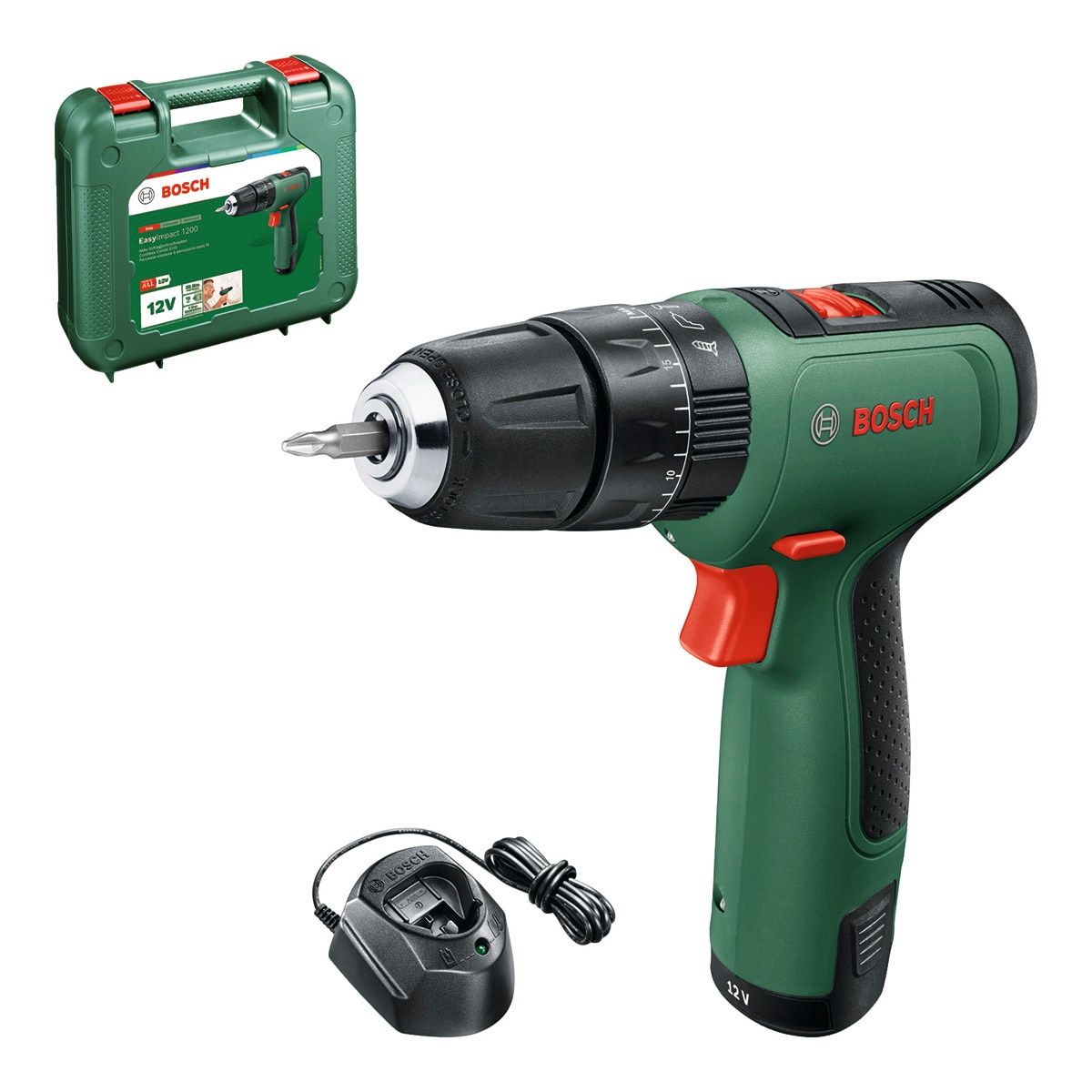 Taladro Percutor a Batería Easy Impact 1200 12 V Verde / Negro-3