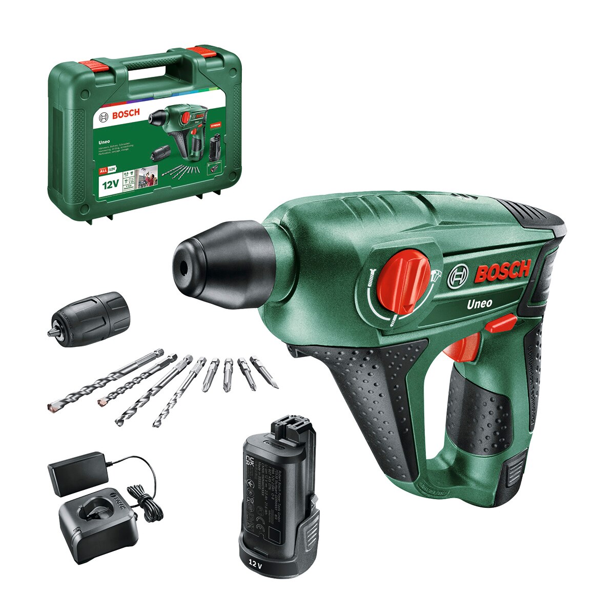 Bosch – Taladro Percutor a Batería Uneo 12 V con 2 Baterías.