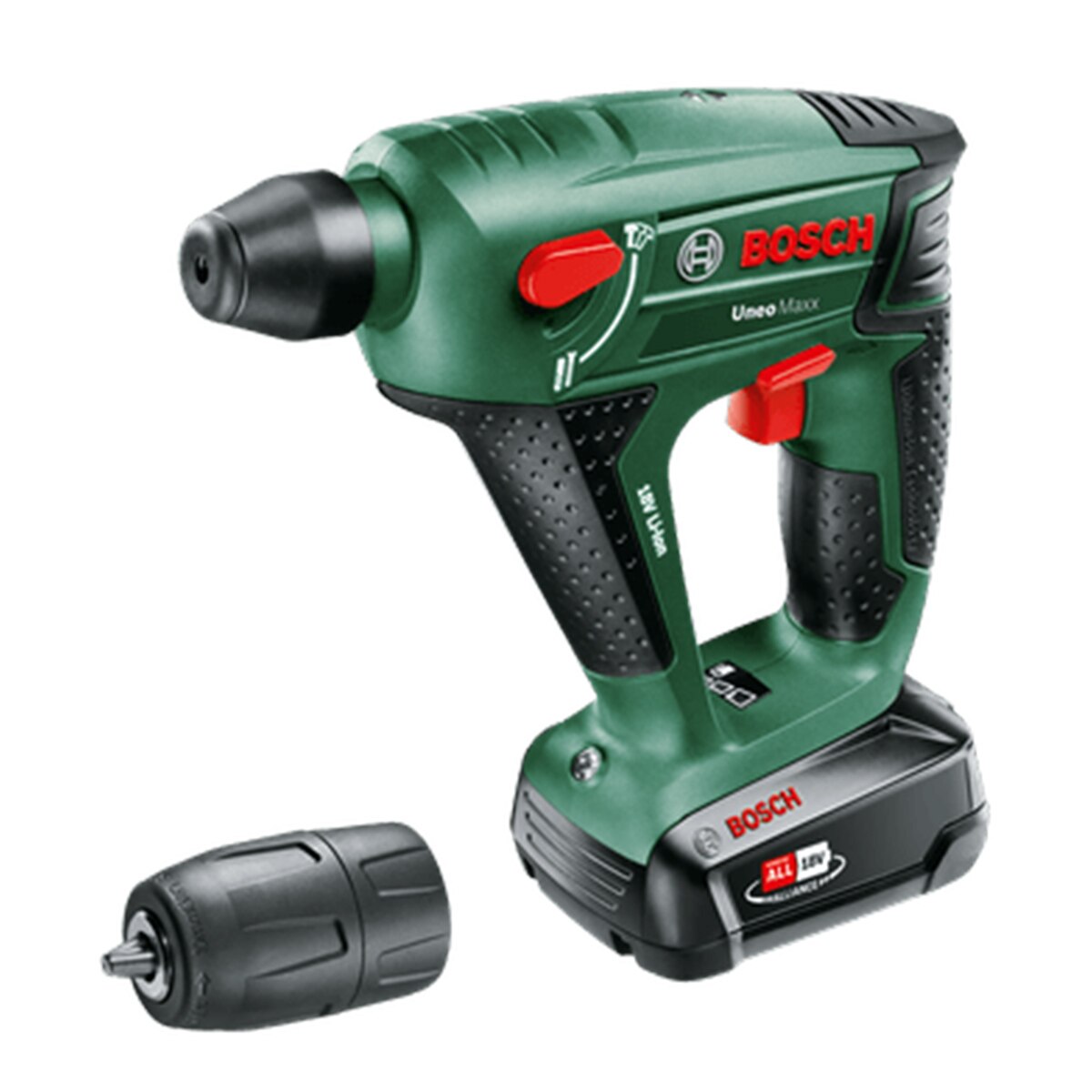 Taladro Percutor a Batería Uneo Maxx 18 V Power For All Verde / Negro-2