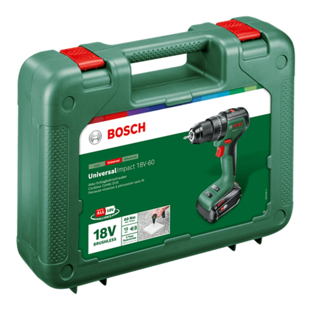 Taladro Percutor a Batería Universal Impact 18 V Power For All Verde / Negro-3