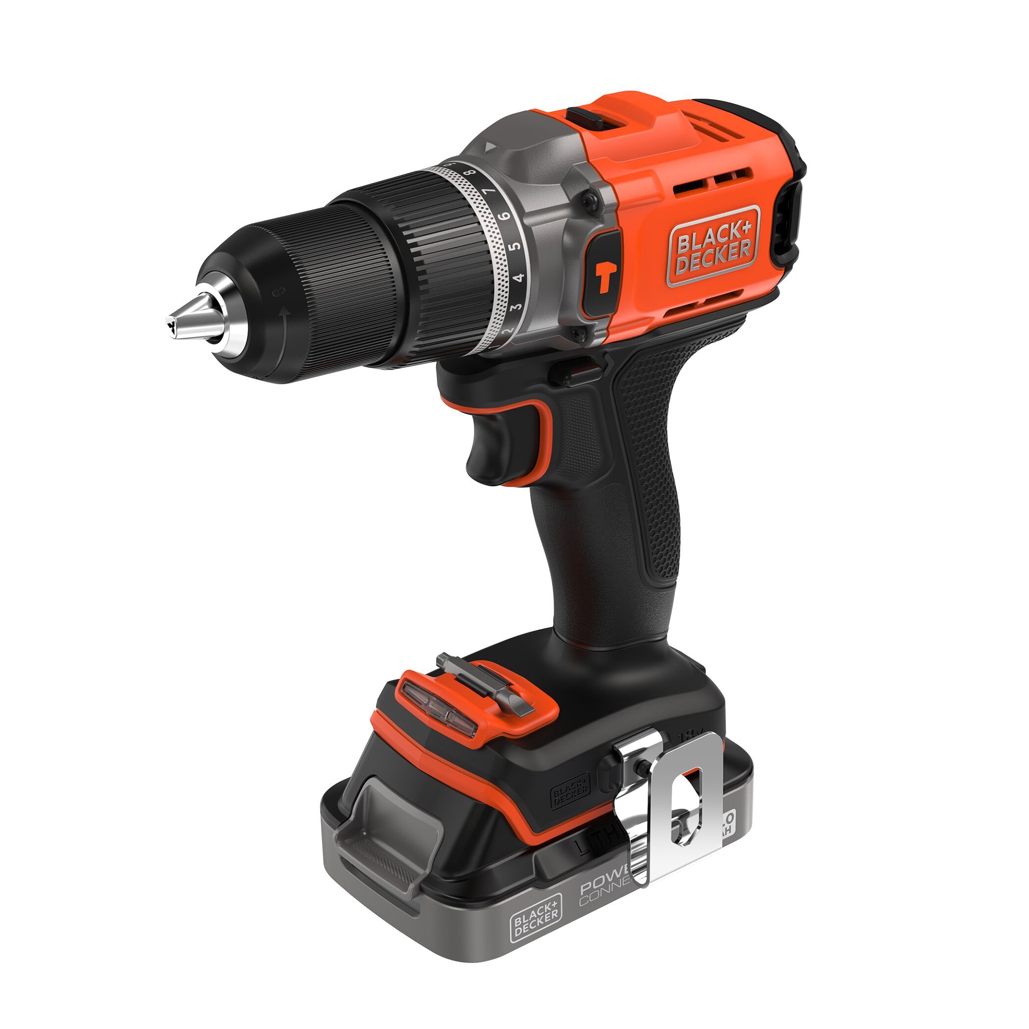 Taladro Percutor 18V con 2 Baterías de 2Ah + Cargador y Maletín Naranja / Negro-6