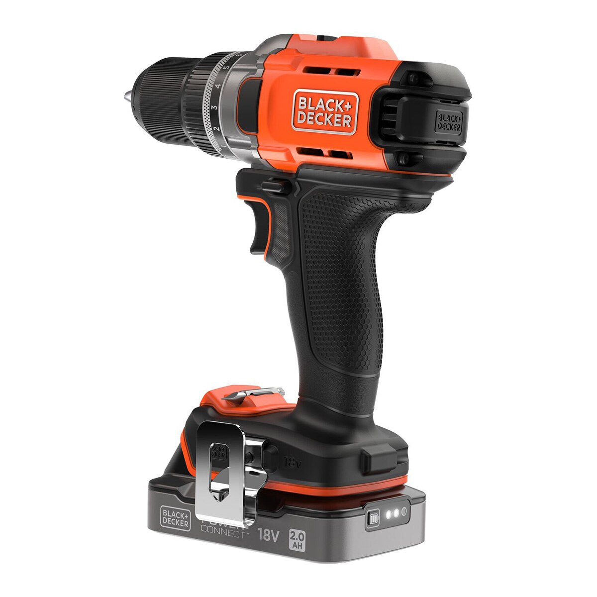 Taladro Atornillador 18V con 1 Batería 2Ah + Cargador y Maletín Naranja / Negro-2