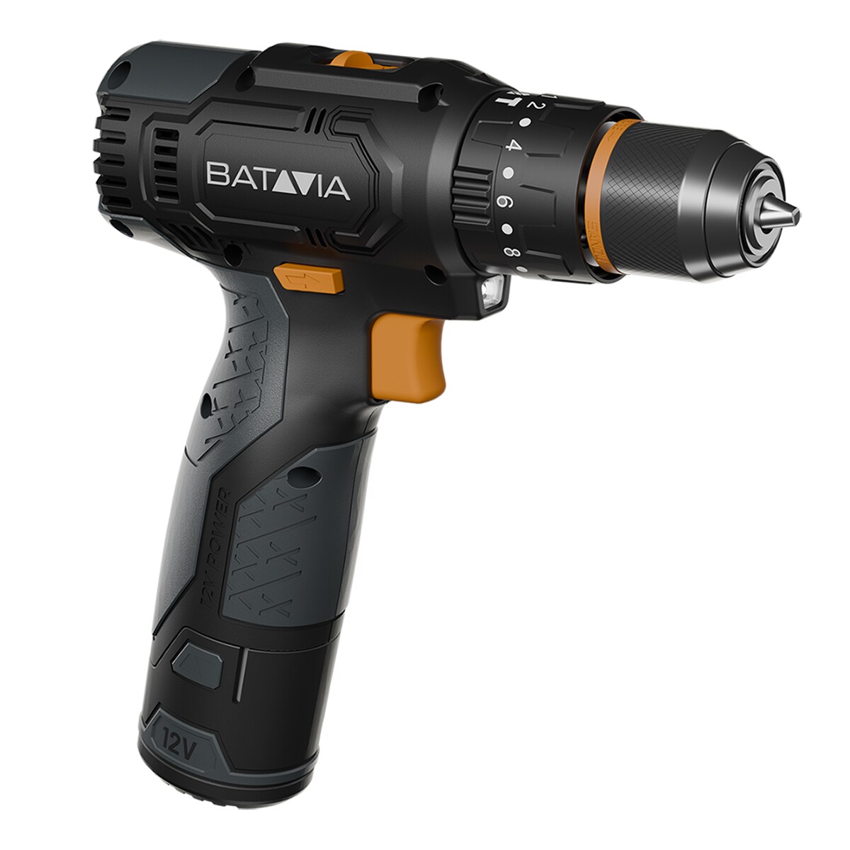 Set taladro atornillador Batavia con función percutora a batería 12V FIXXPACK T Negro-4