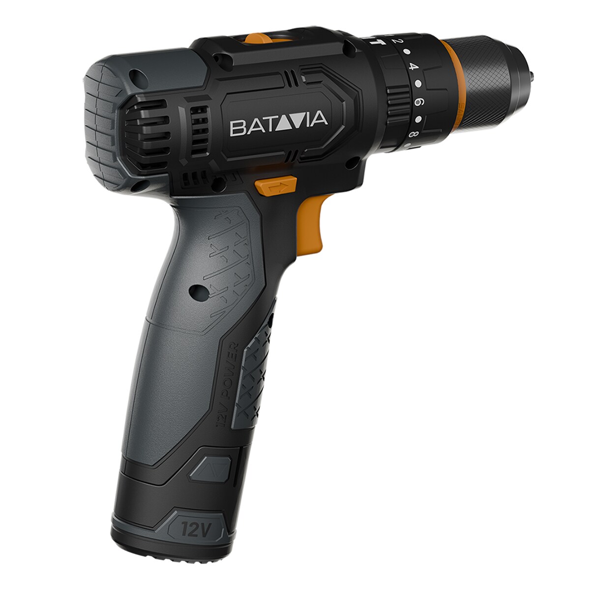 Set taladro atornillador Batavia con función percutora a batería 12V FIXXPACK T Negro-5