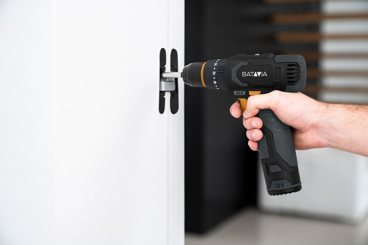 Set taladro atornillador Batavia con función percutora a batería 12V FIXXPACK T Negro-7