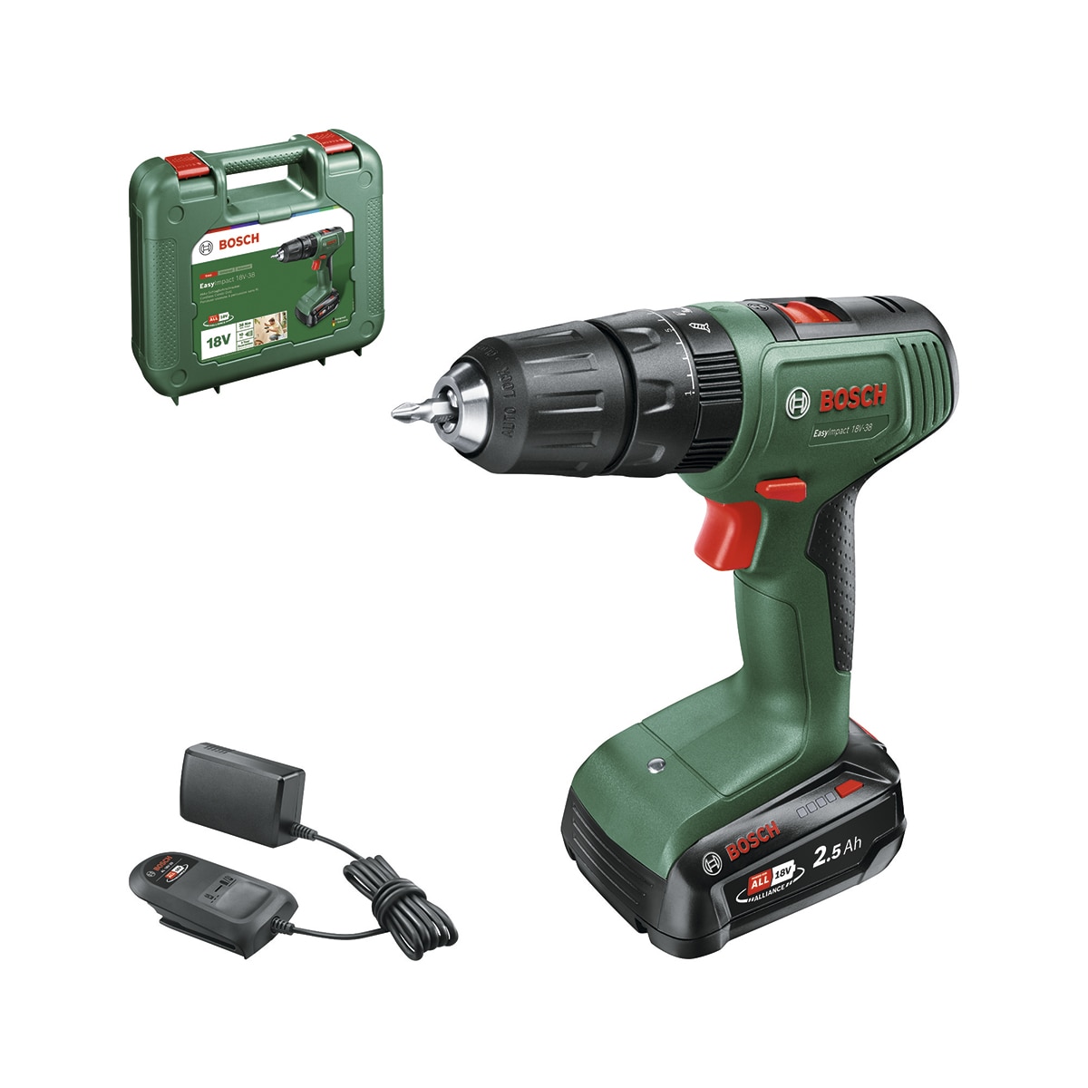 Bosch – Taladro percutor 18V EasyImpact 18V 38.