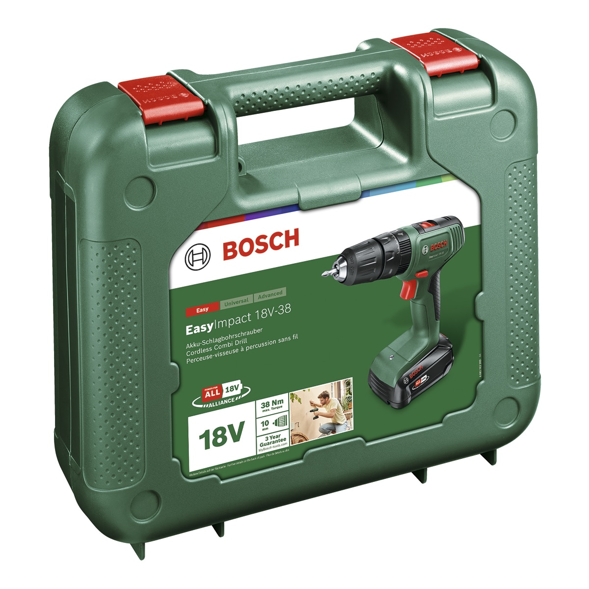Taladro percutor 18V EasyImpact 18V 38 Verde / Negro-3